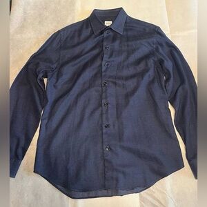 Armani Collezioni Navy Micro Dot Button Up Shirt
